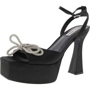 Vice Womens Rhinestone Satin Platform Sandals