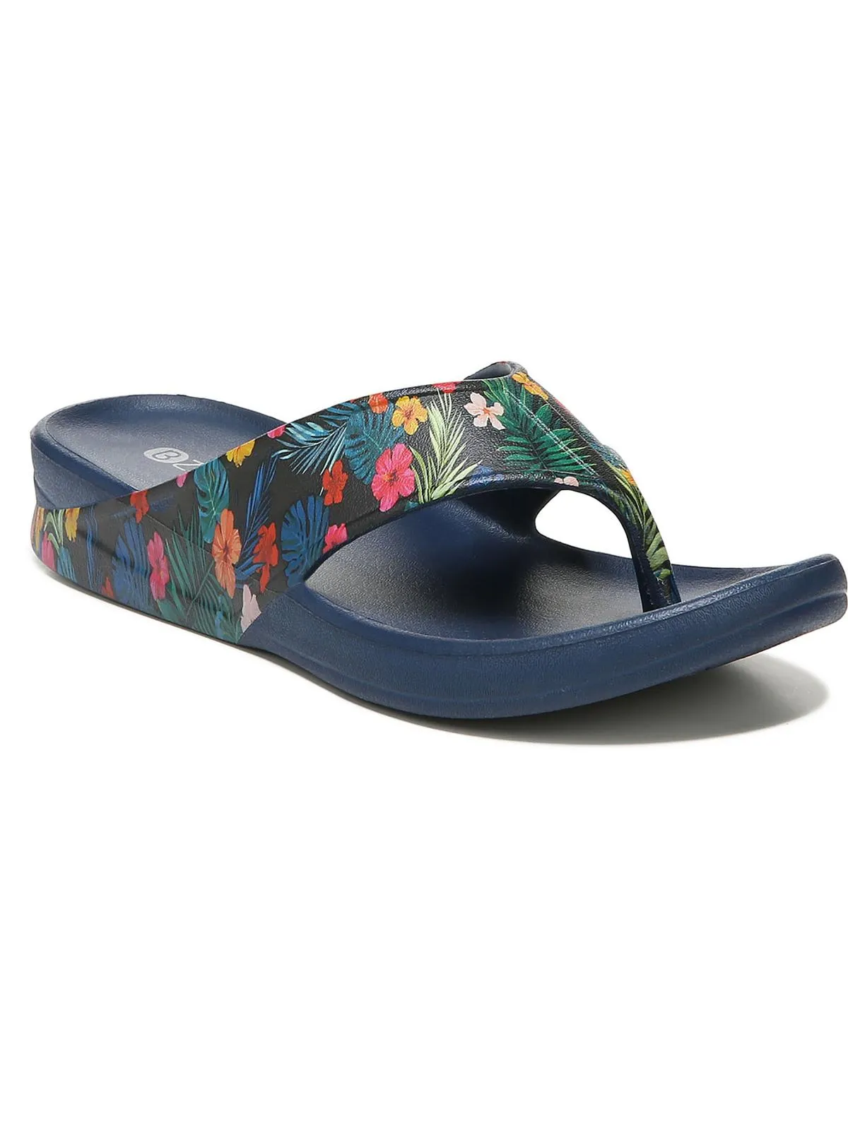 Villa Print Womens Slip On Thong Flip-Flops