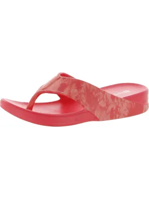 Villa Print Womens Slip On Thong Flip-Flops