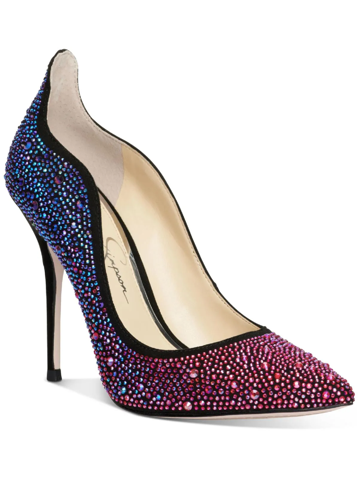 Wayva Womens Rhinestone Pointed Toe Heels