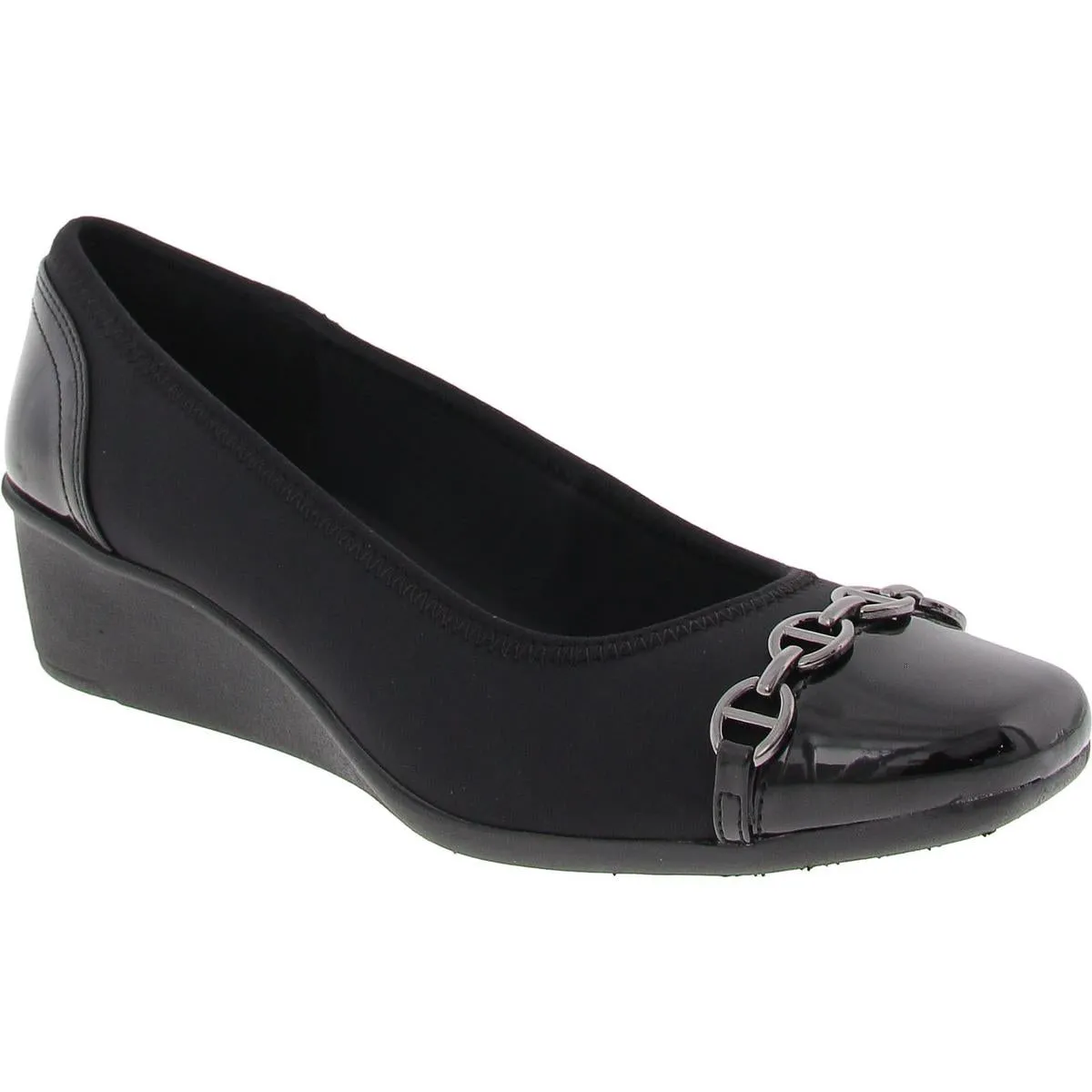 Webster Womens Chain Patent Loafer Heels
