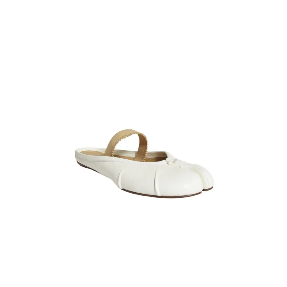 White Leather Tabi Mule