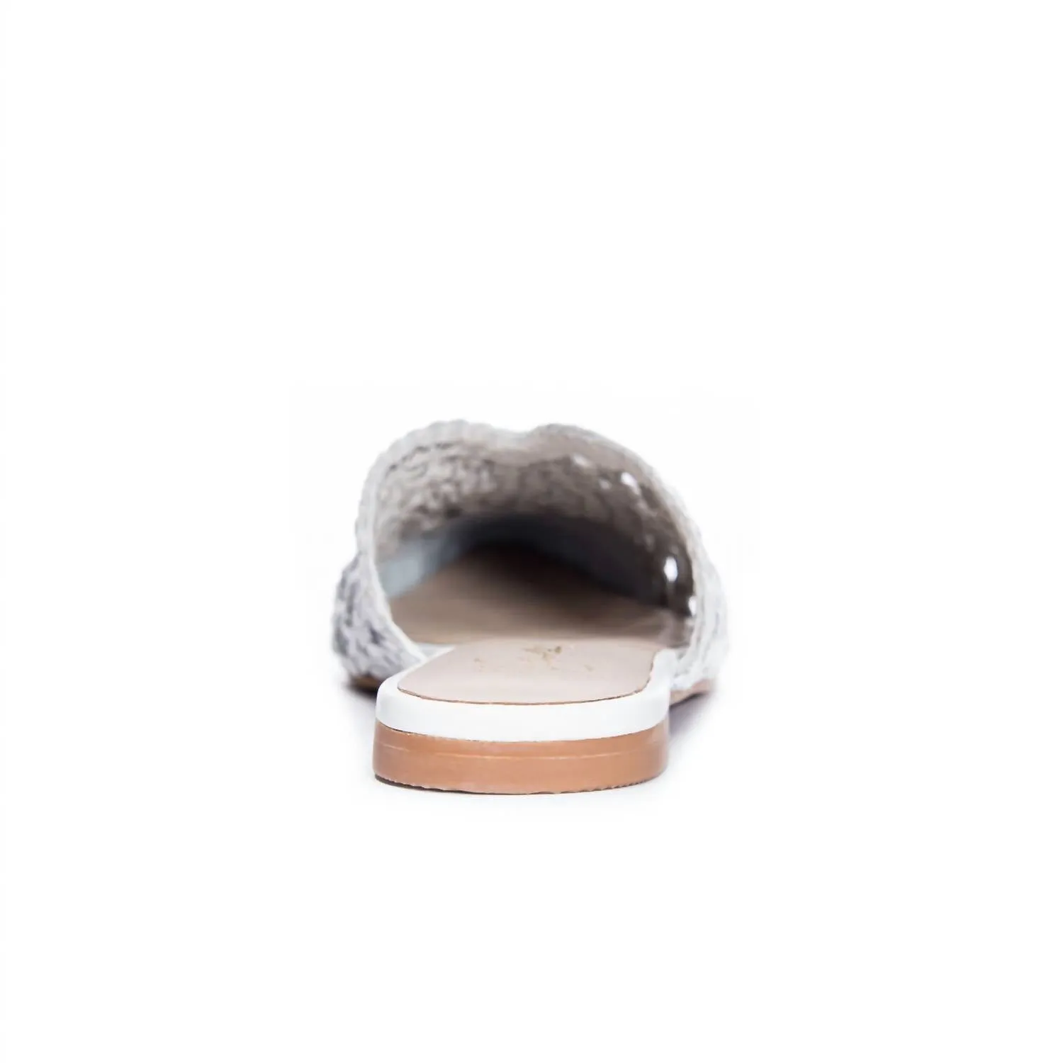 Wild Flower Leather Mule In White