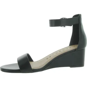 Willis Womens Faux Leather Cushioned Footbed Wedge Sandals