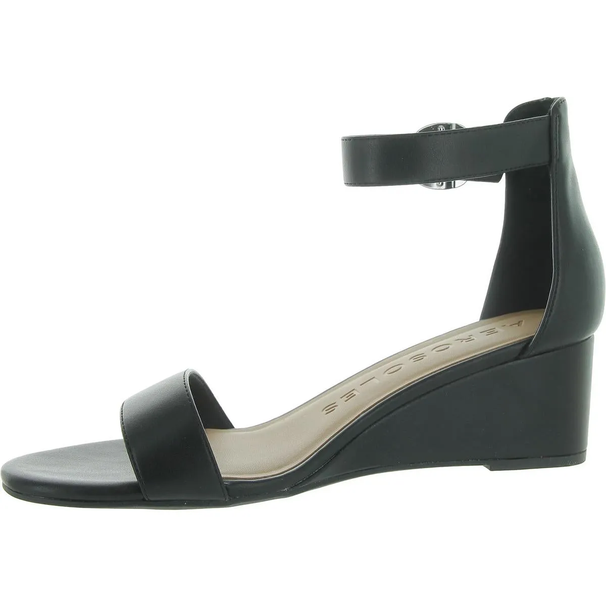Willis Womens Faux Leather Cushioned Footbed Wedge Sandals