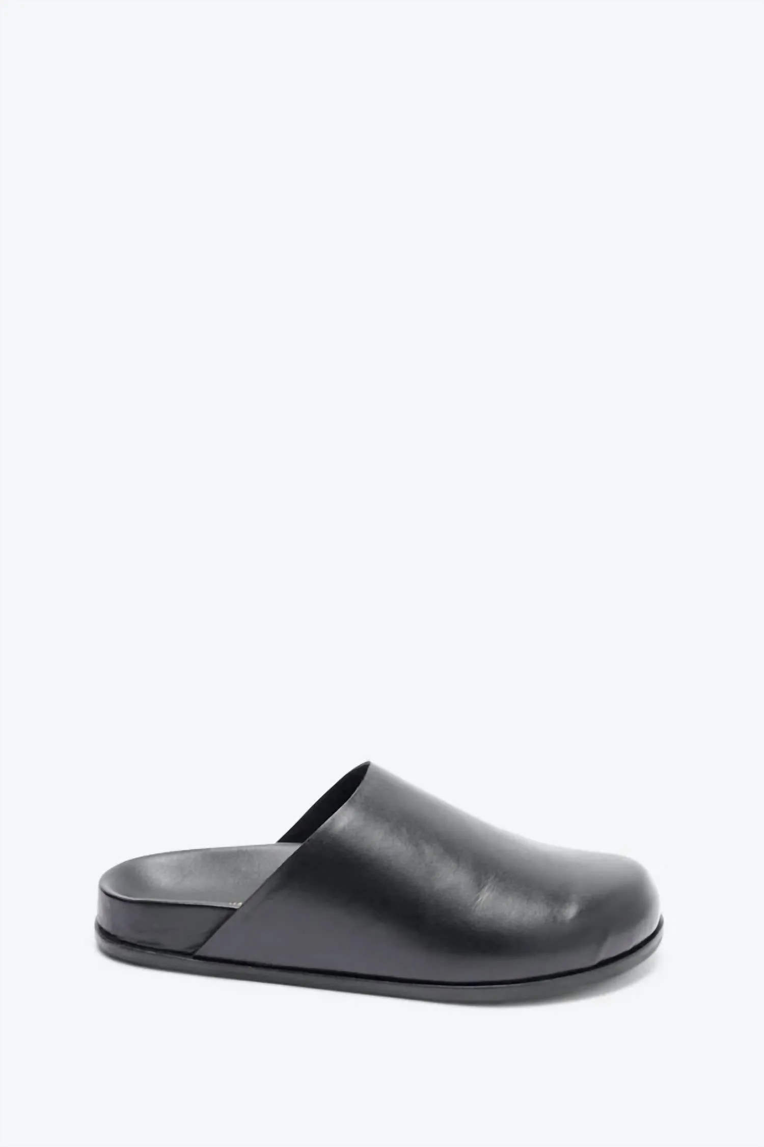 Women Agatha Leather Slip On Mules In Black
