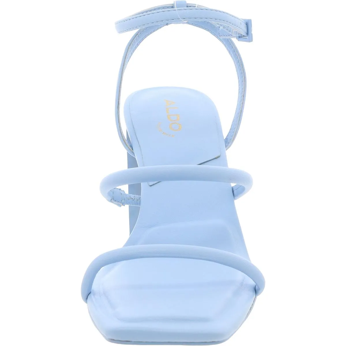 Womens Adjustable Faux Leather Block Heel