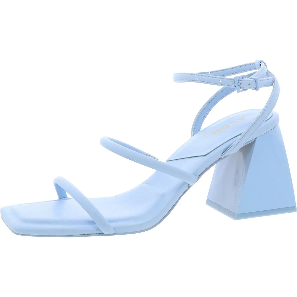 Womens Adjustable Faux Leather Block Heel