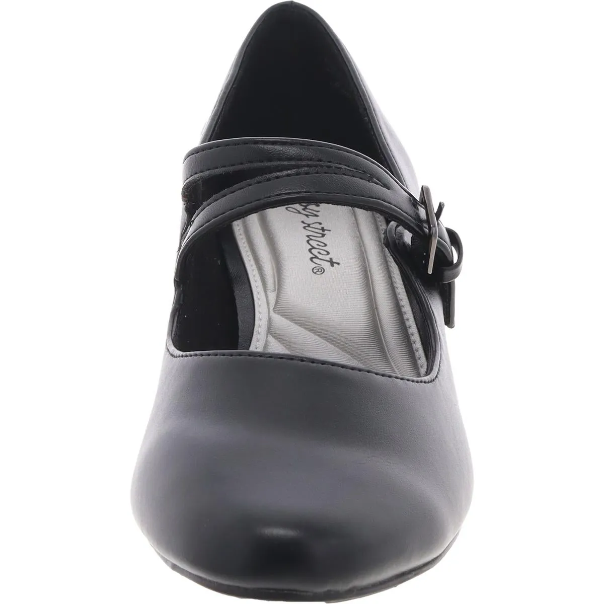 Womens Adjustable Faux Leather Mary Jane Heels