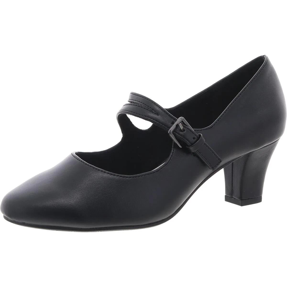 Womens Adjustable Faux Leather Mary Jane Heels