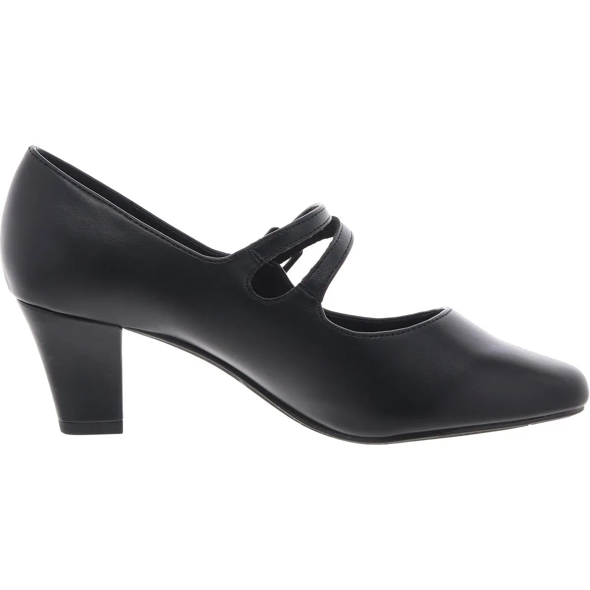 Womens Adjustable Faux Leather Mary Jane Heels