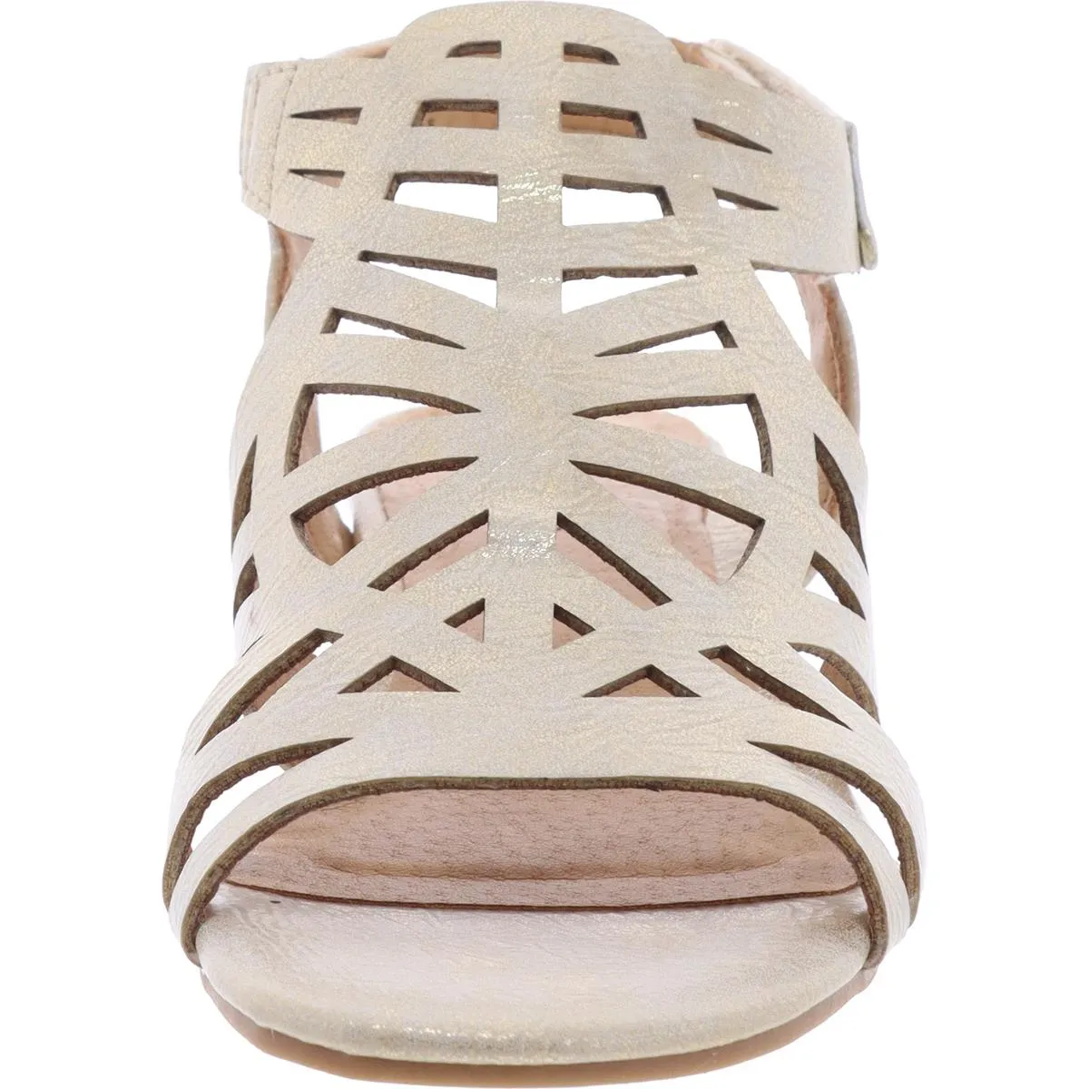 Womens Adjustable Faux Leather Slingback Sandals