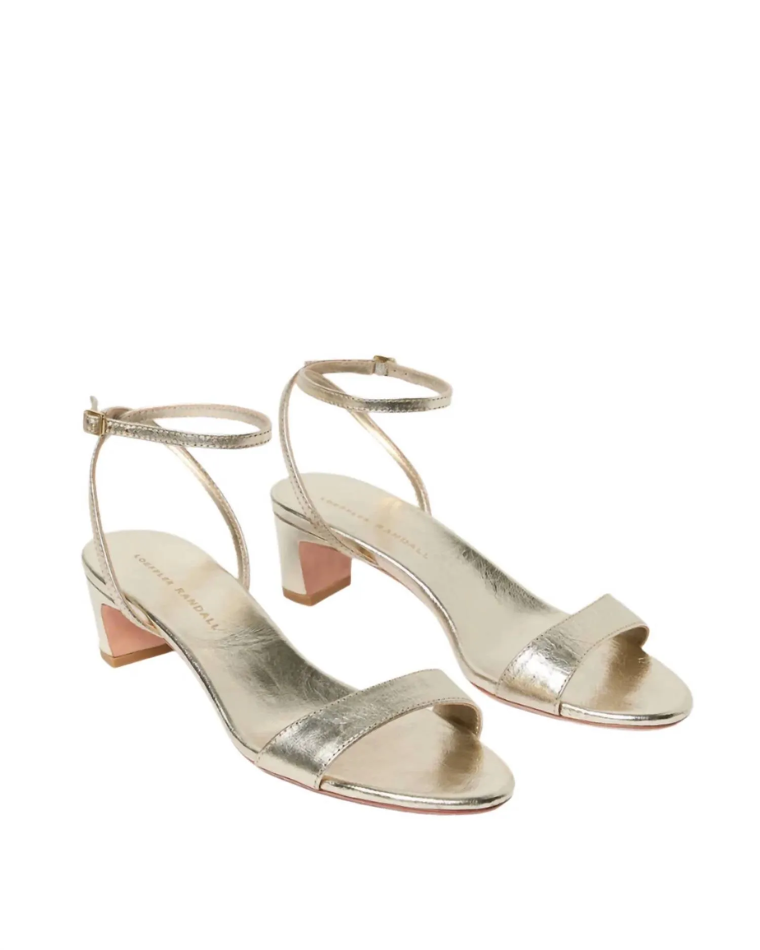 Women's Alice Simple Mid-Heel Sandals In Champagne