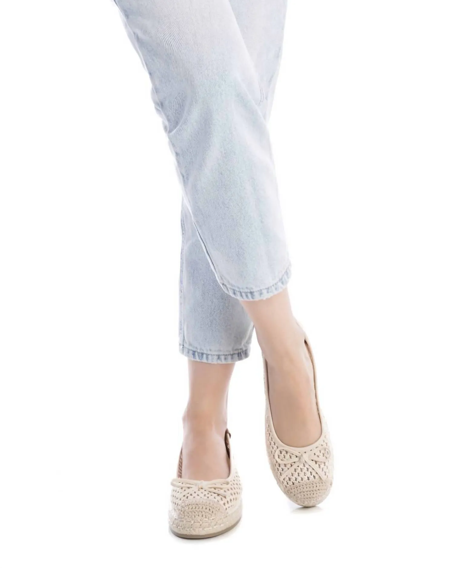 Women's Ballerinas Shoe In Beige
