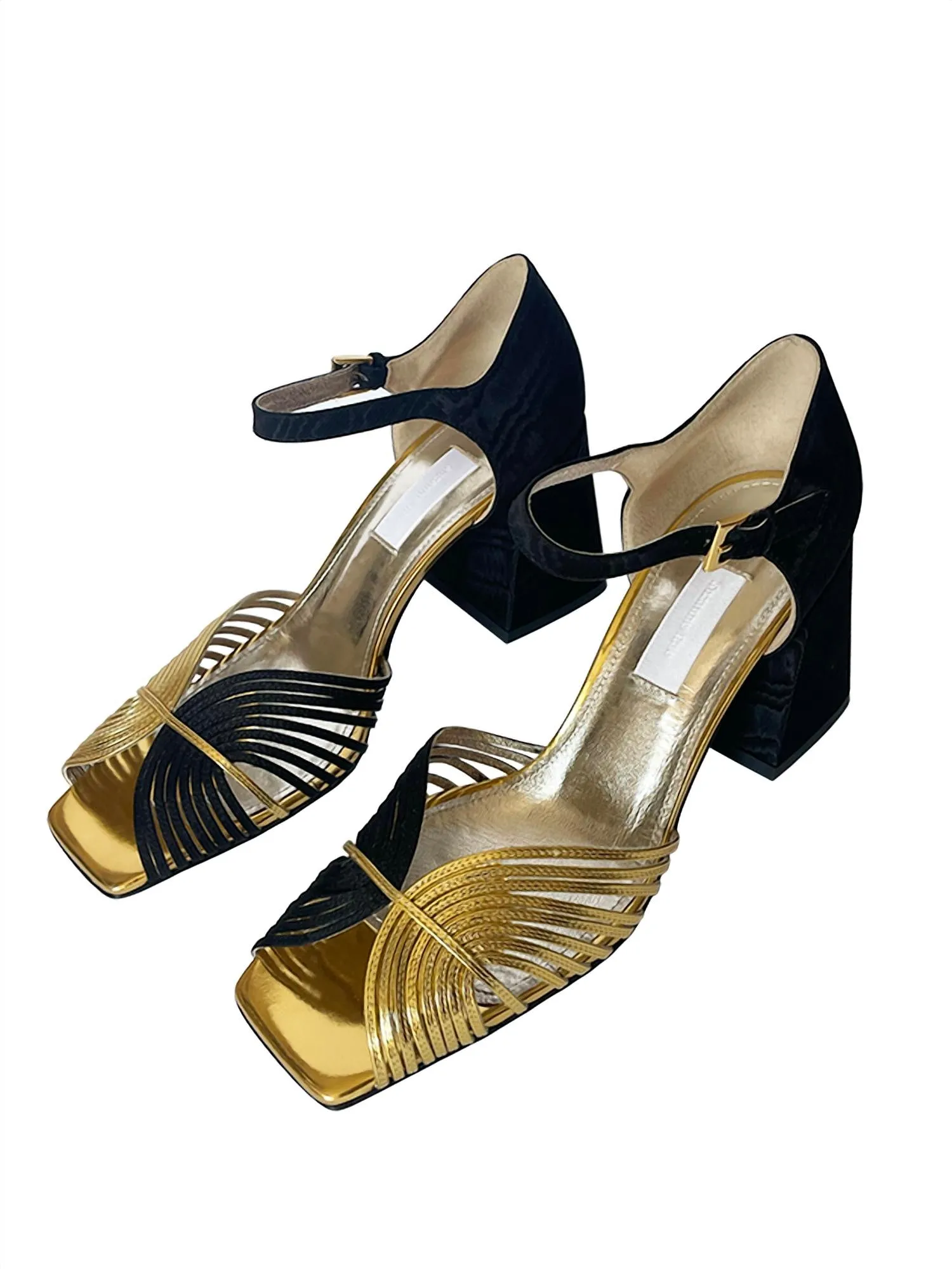 Women's Bitone 70S Heels In Black/gold