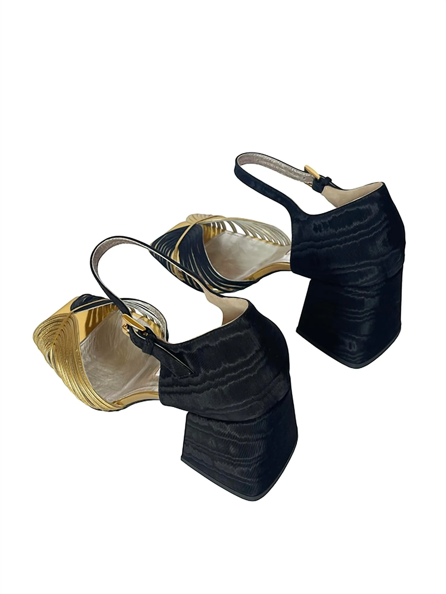 Women's Bitone 70S Heels In Black/gold