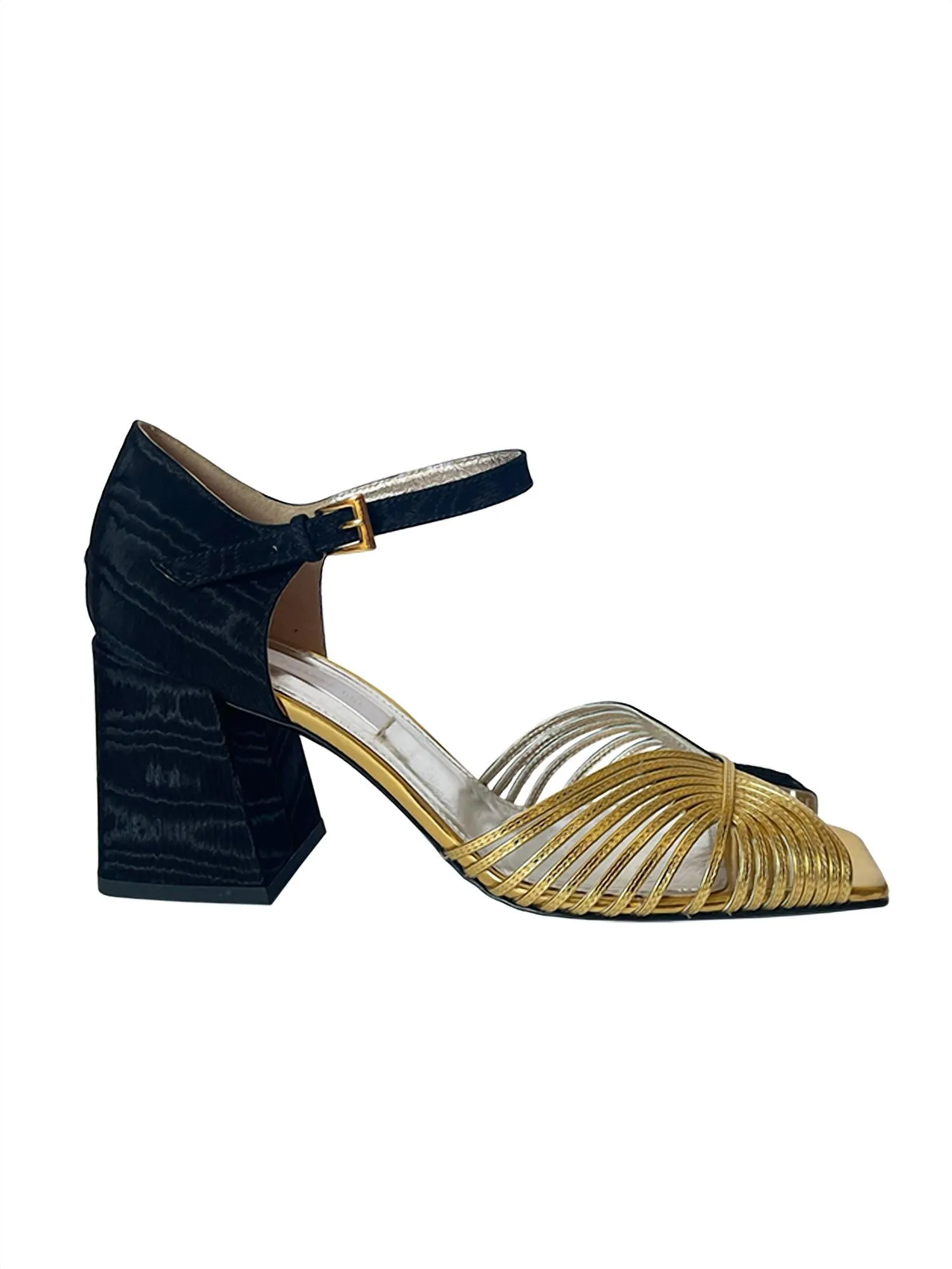 Women's Bitone 70S Heels In Black/gold