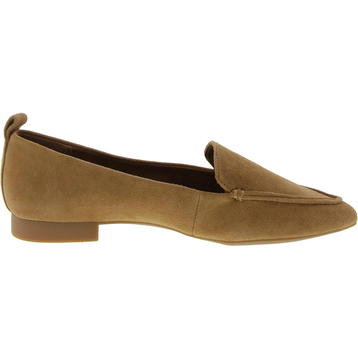 Womens Block Heel Faux Suede Loafers