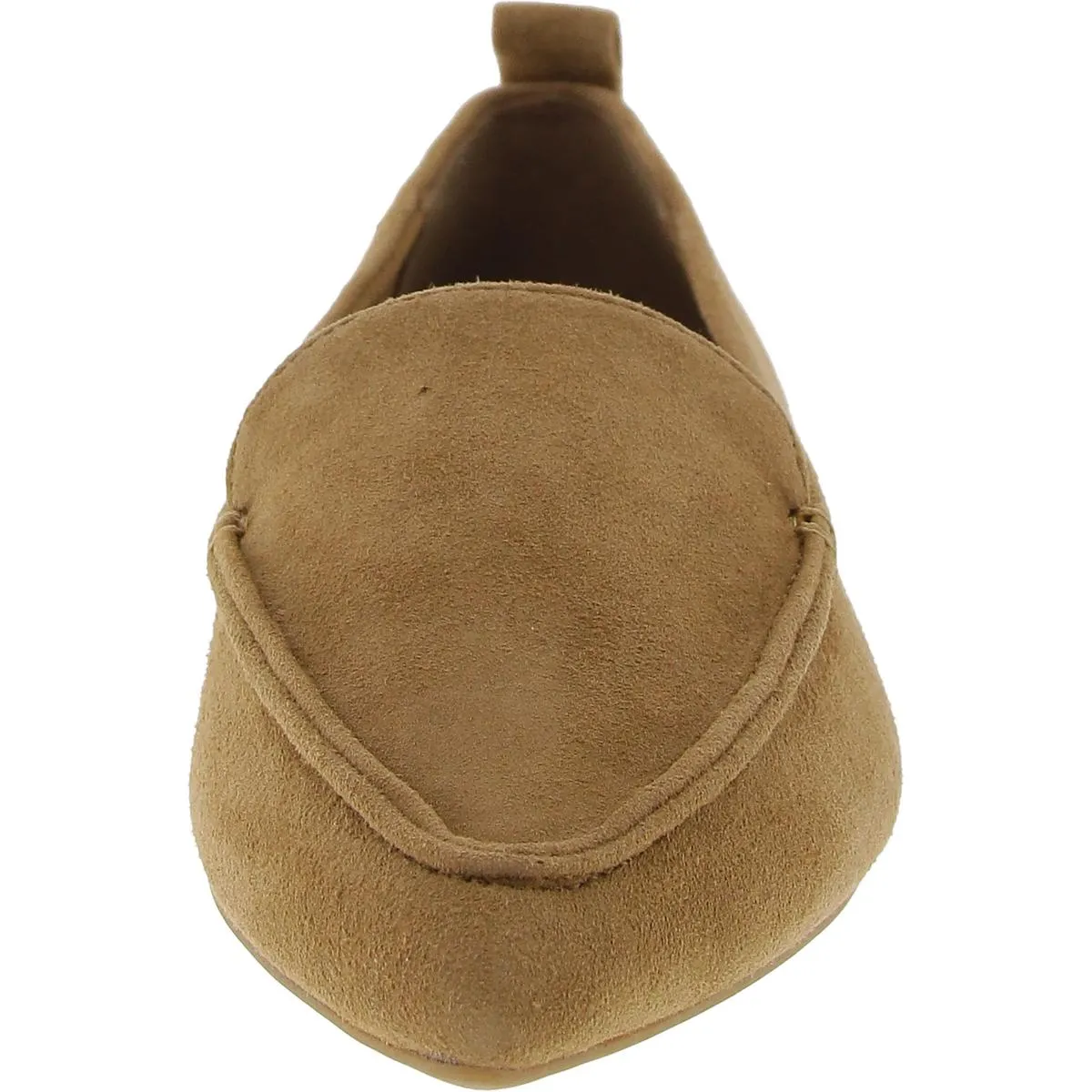 Womens Block Heel Faux Suede Loafers