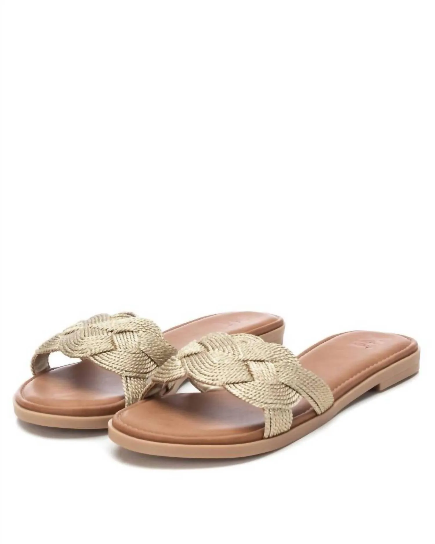 Women's Braided Flat Sandals In Gold