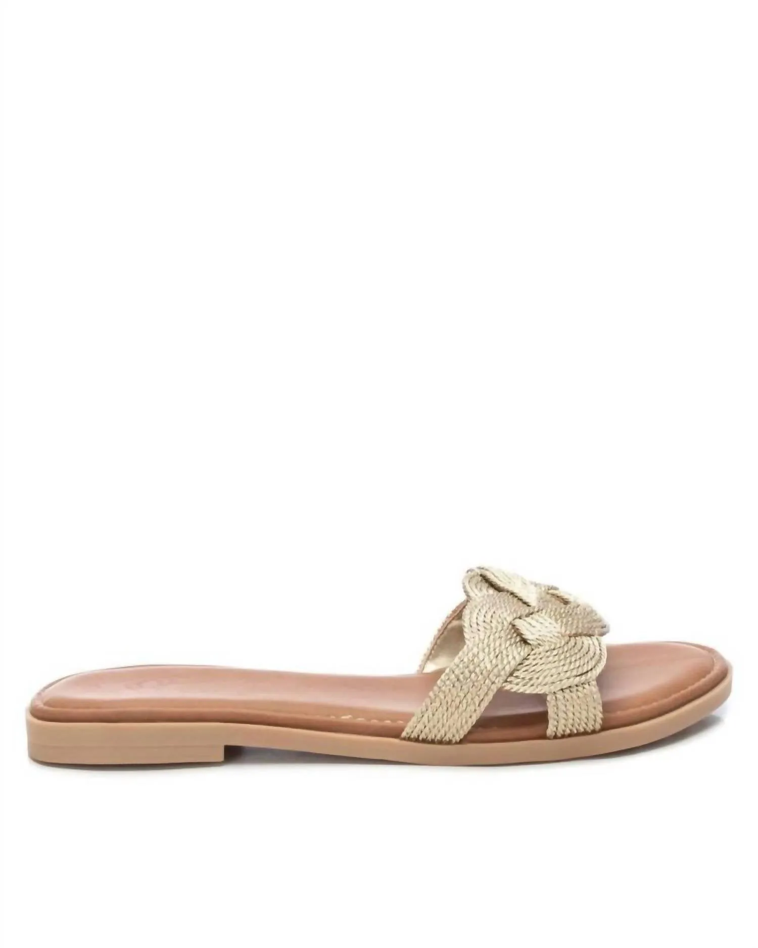 Women's Braided Flat Sandals In Gold