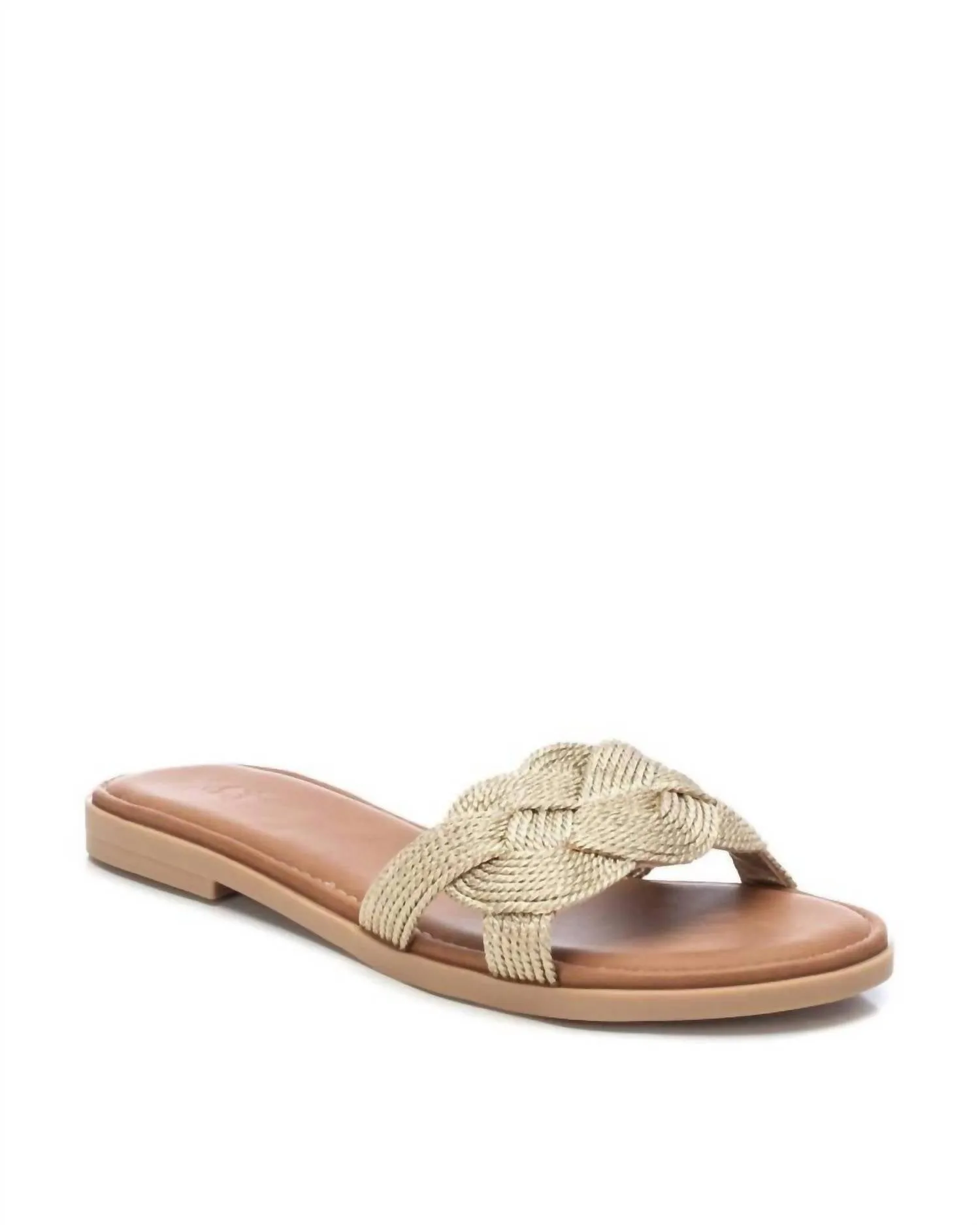 Women's Braided Flat Sandals In Gold