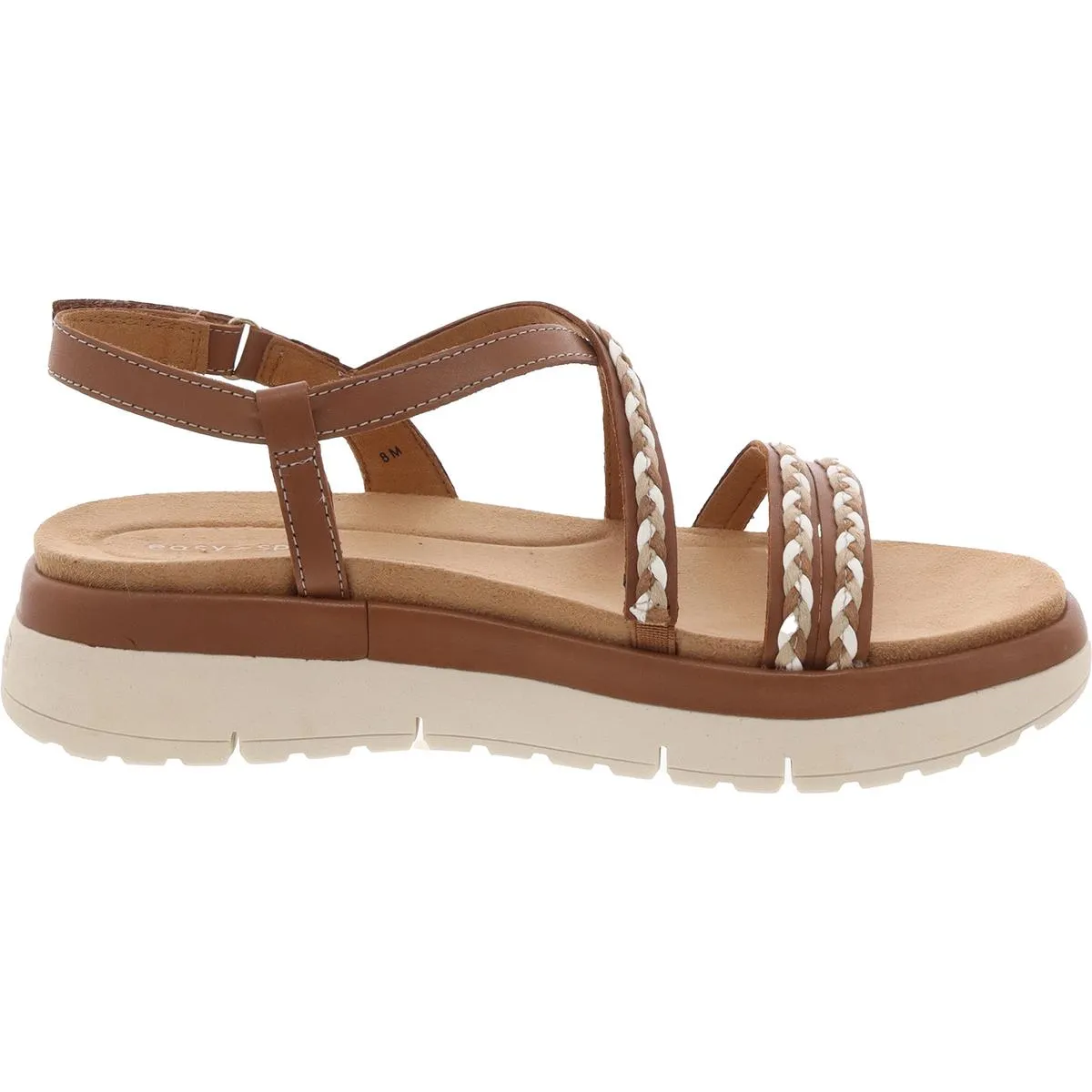 Womens Braided Leather Flatform Sandals