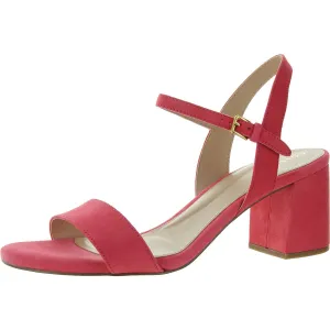 Womens Buckle Faux Leather Slingback Heels