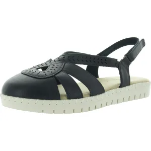 Womens Buckle Manmade Flatform Sandals