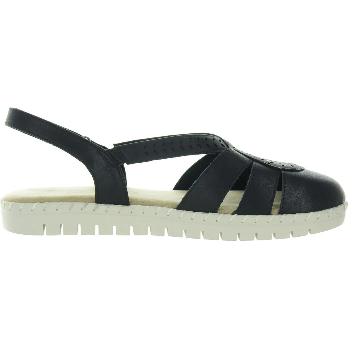 Womens Buckle Manmade Flatform Sandals