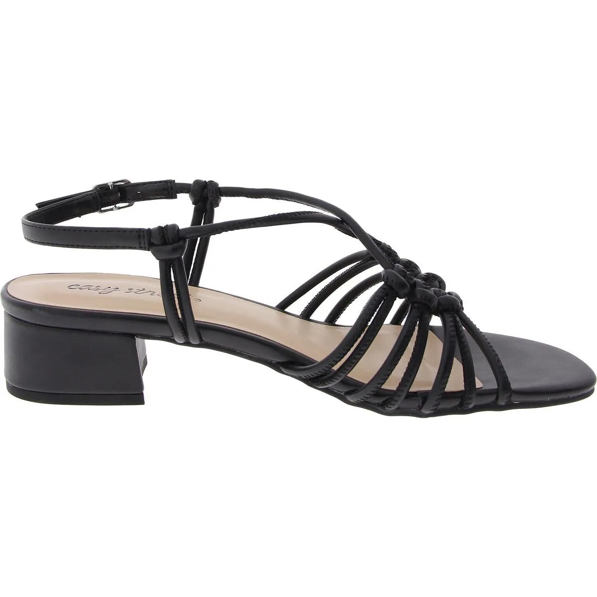 Womens Buckle Manmade Slingback Heels