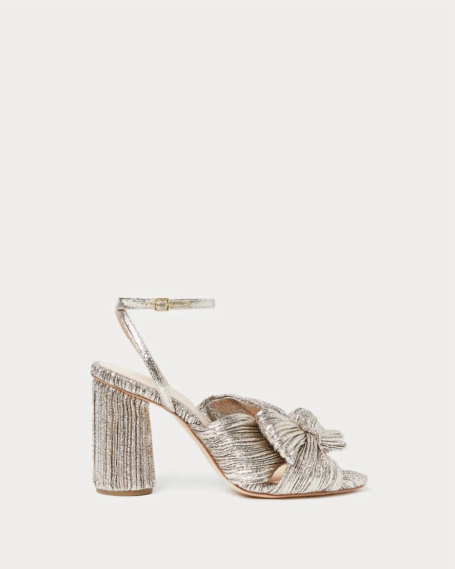 Women's Camellia Pleated Bow Heel In Champagne