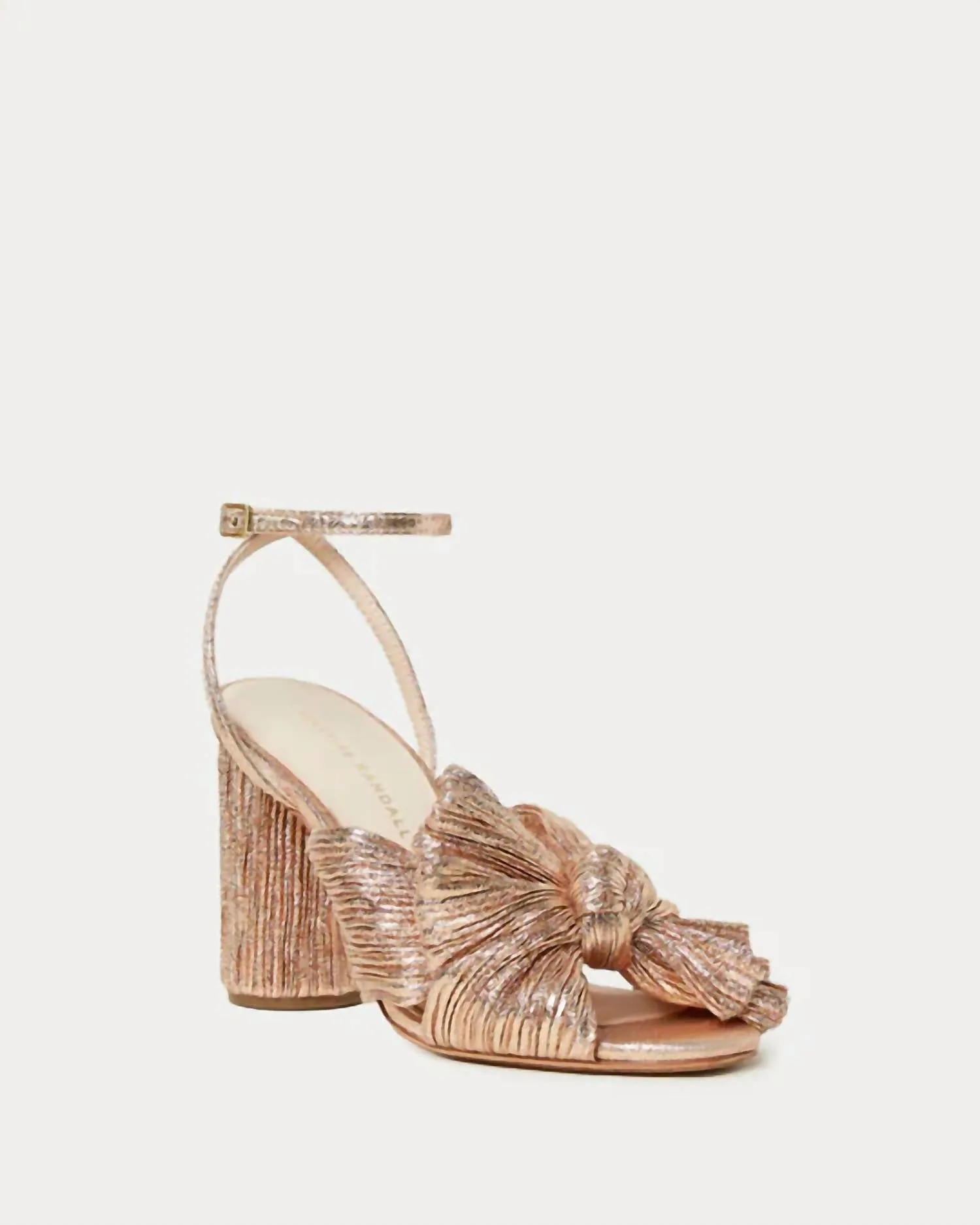 Women's Camellia Pleated Bow Heel Sandal In Dune