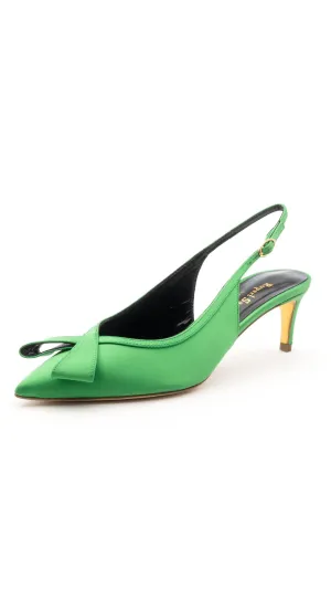 Women's Caprice Satin Heels In Emerald