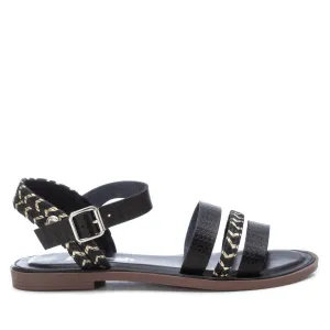 Women's Casual Flat Strappy Sandals In Black