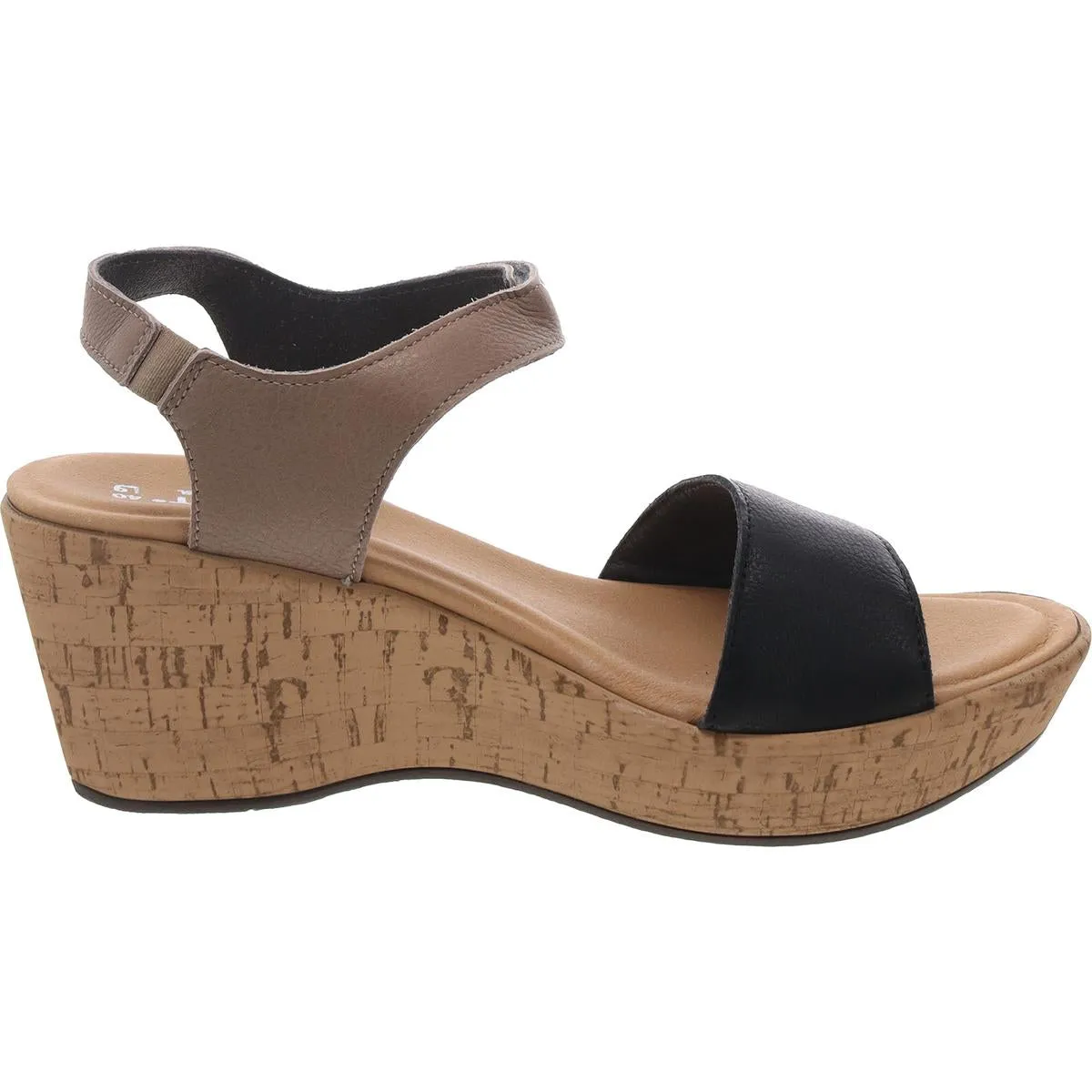 Womens Cork Leather Wedge Sandals
