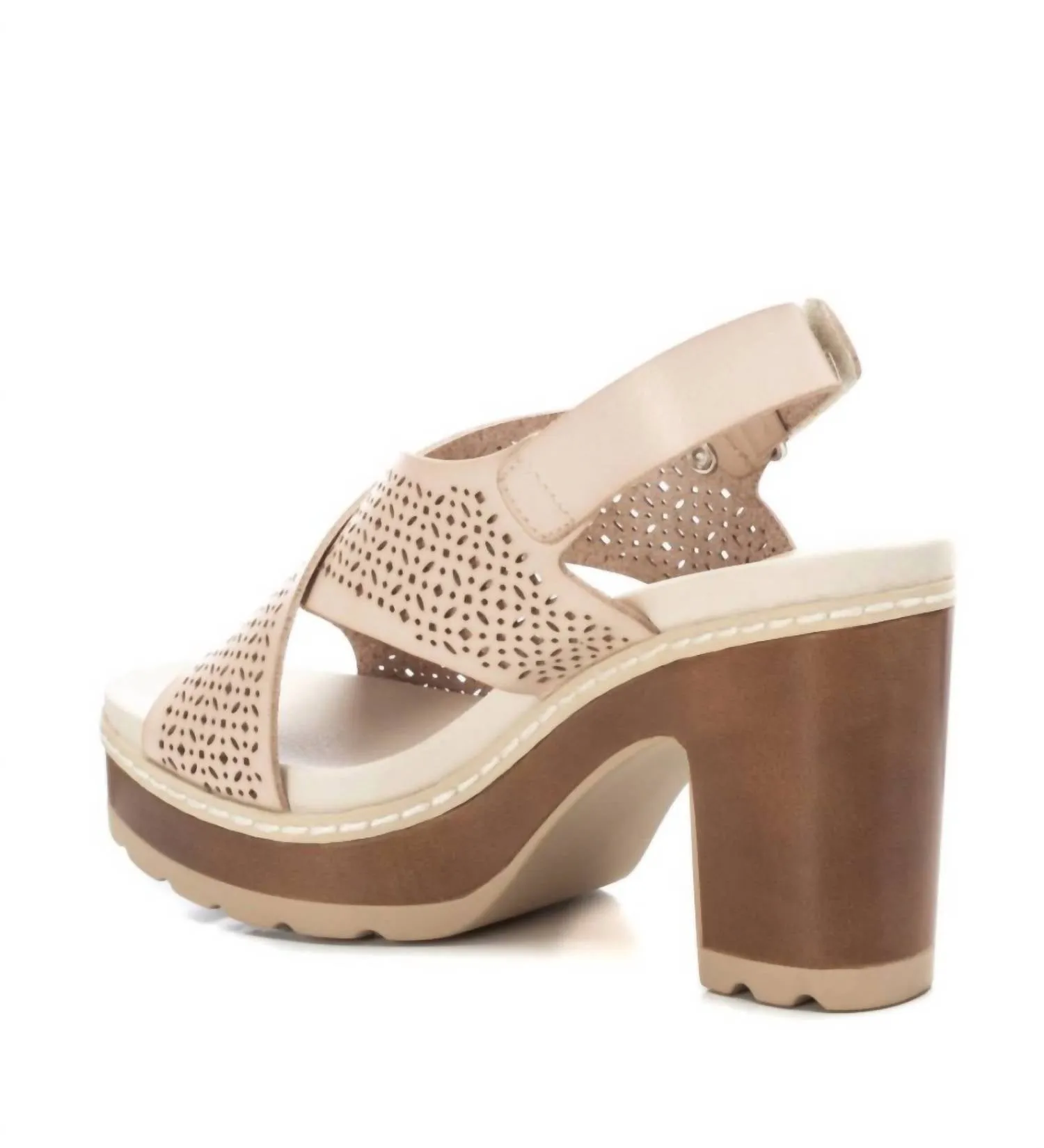 Women's Cross Strap Heeled Sandals In Ice