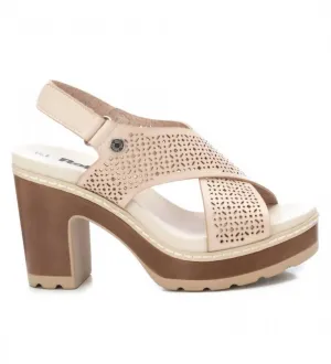Women's Cross Strap Heeled Sandals In Ice