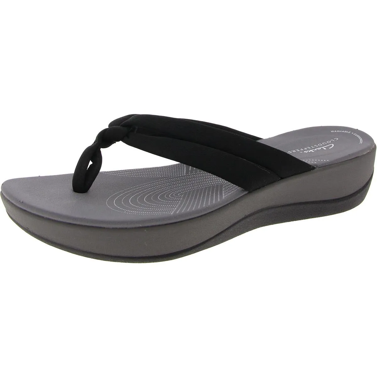 Womens Cushioned Footbed Faux Suede Flip-Flops