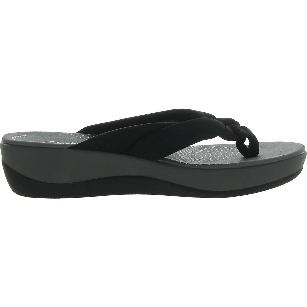 Womens Cushioned Footbed Faux Suede Flip-Flops