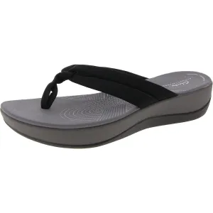 Womens Cushioned Footbed Faux Suede Flip-Flops