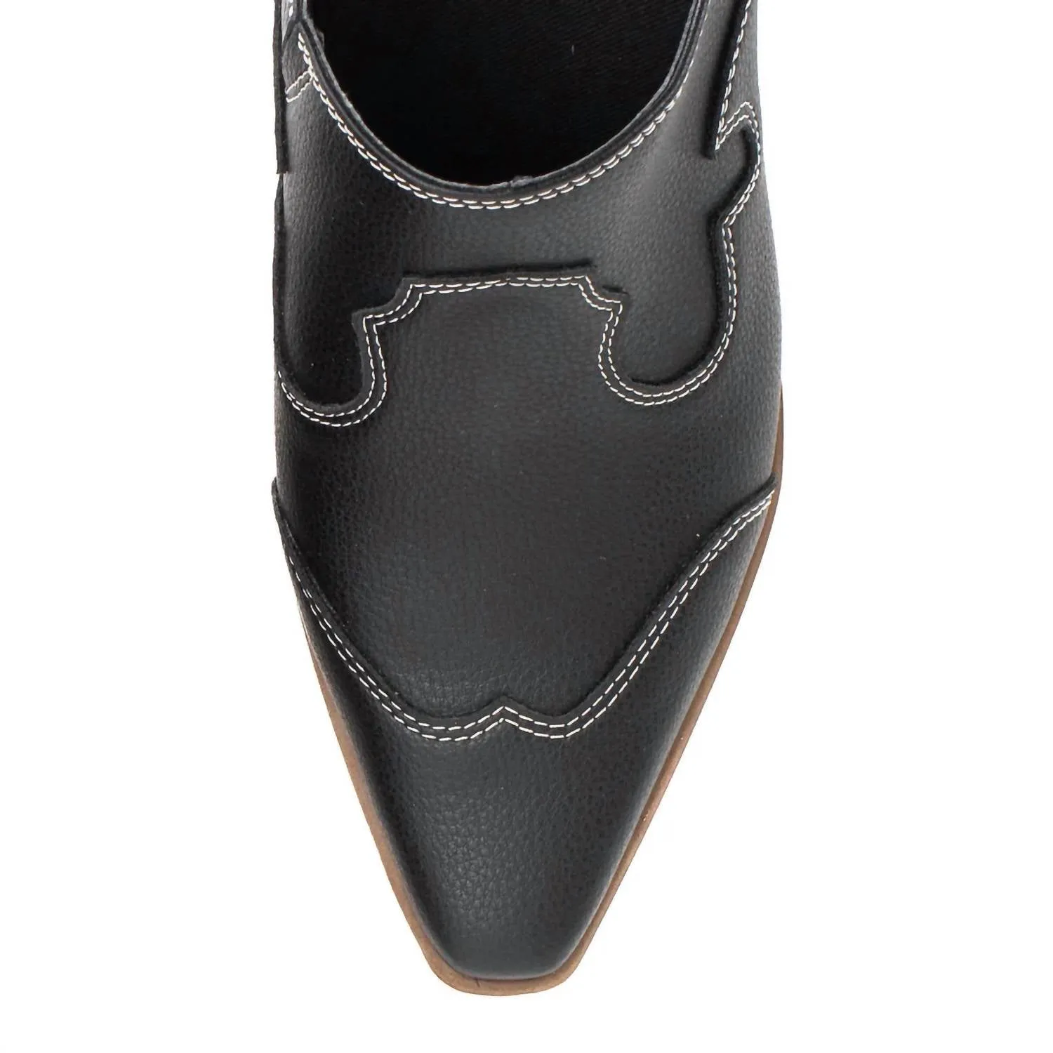 Women's Cyan Heeled Mule In Black