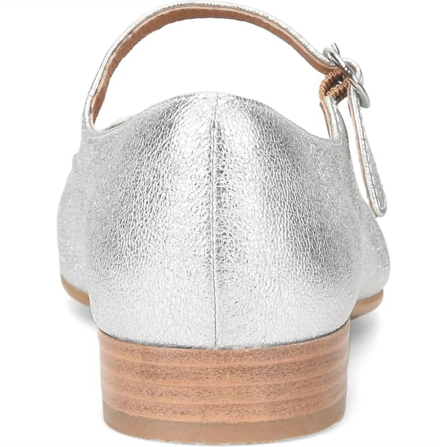 Women's Elsey Leather Flats In Silver