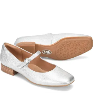 Women's Elsey Leather Flats In Silver