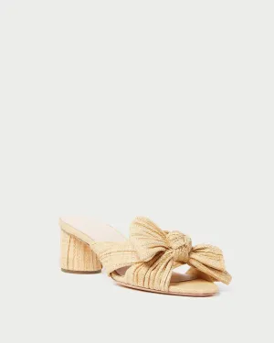 Women's Emilia Pleated Knot Mule In Natural
