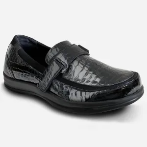 Women's Evelyn Leather Loafer In Black Croc