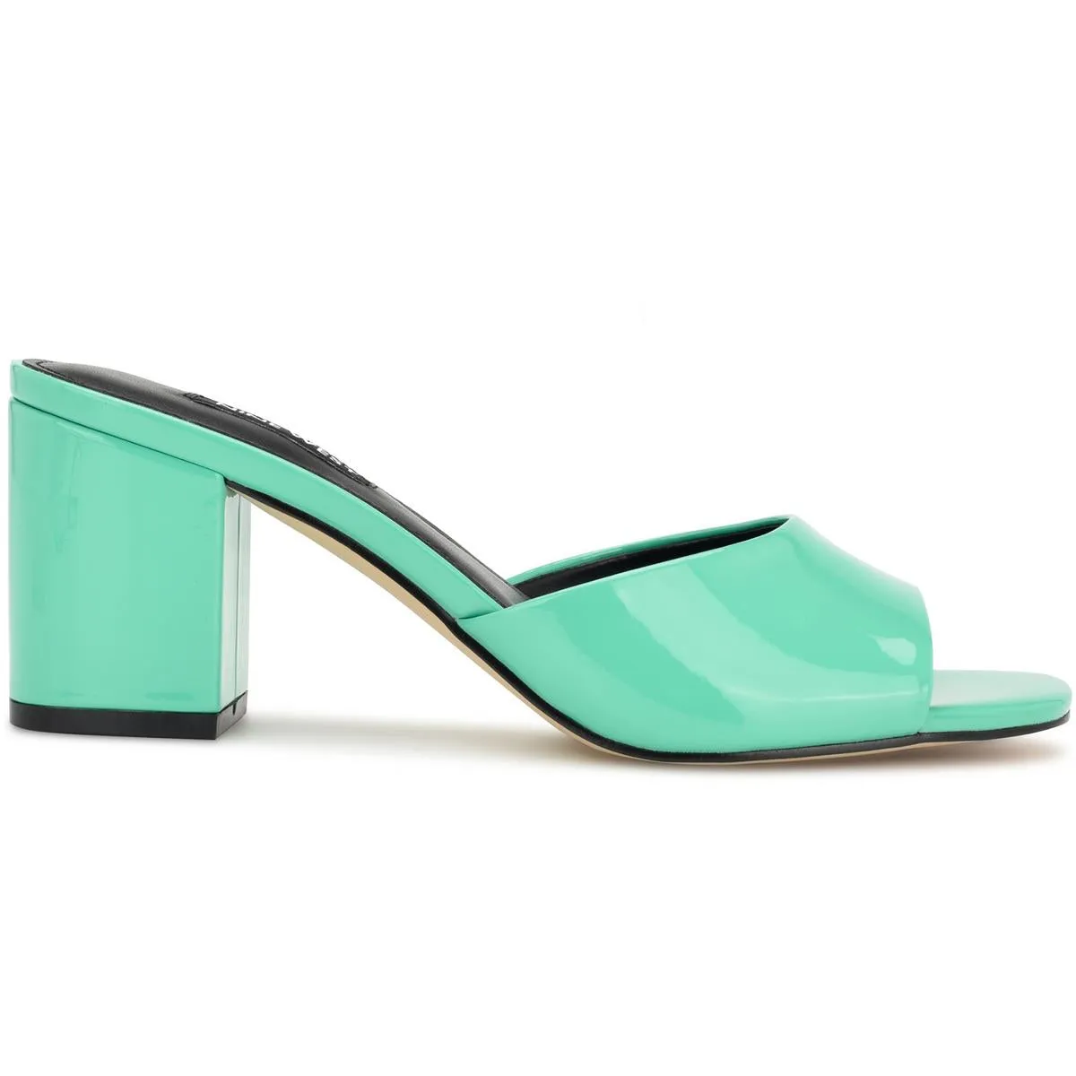 Womens Faux Leather Slip On Block Heel