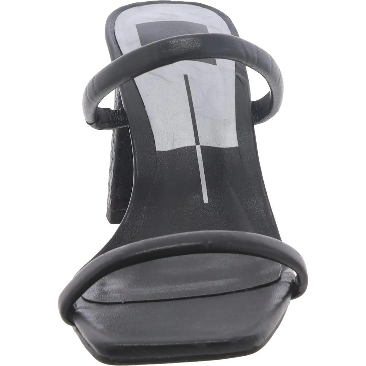 Womens Faux Leather Slip On Slide Sandals