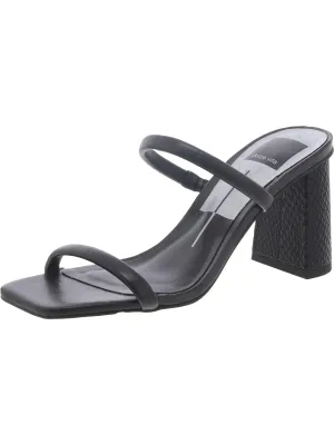 Womens Faux Leather Slip On Slide Sandals