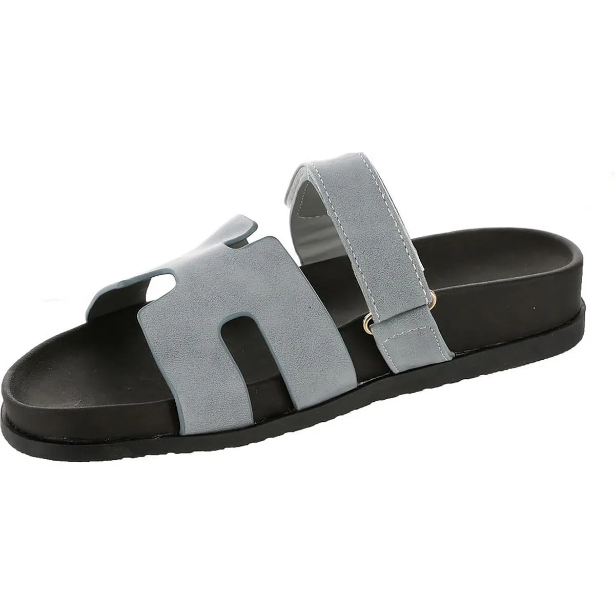 Womens Faux Leather Strappy Sandals